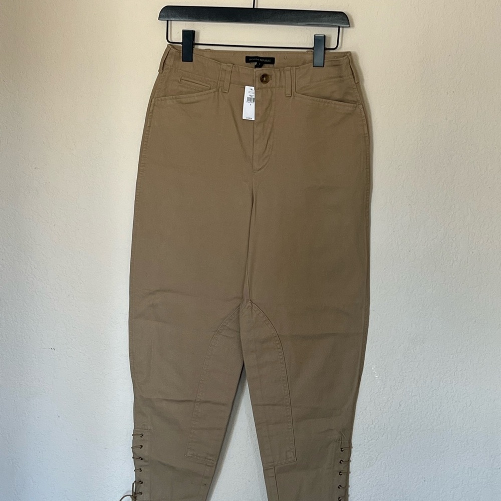 Banana Republic Beige High-Waisted Trousers